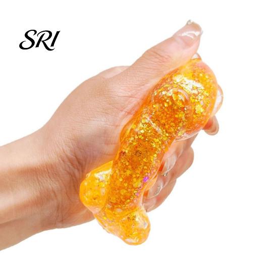 Glitter Bear Toy Clear Squeeze Anxiety Stress Relief Sugar Ball Sensory Soft Stretchy Decompression Fidget Slow Rising
