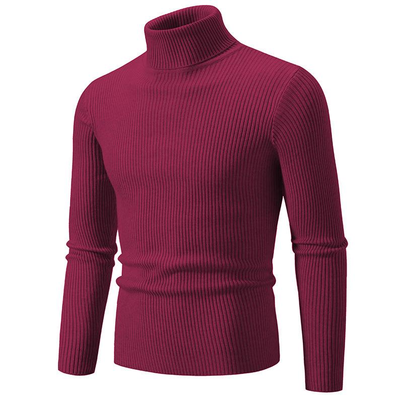 Men’s Plus Size Solid Mock Neck Pullover Knit Sweater