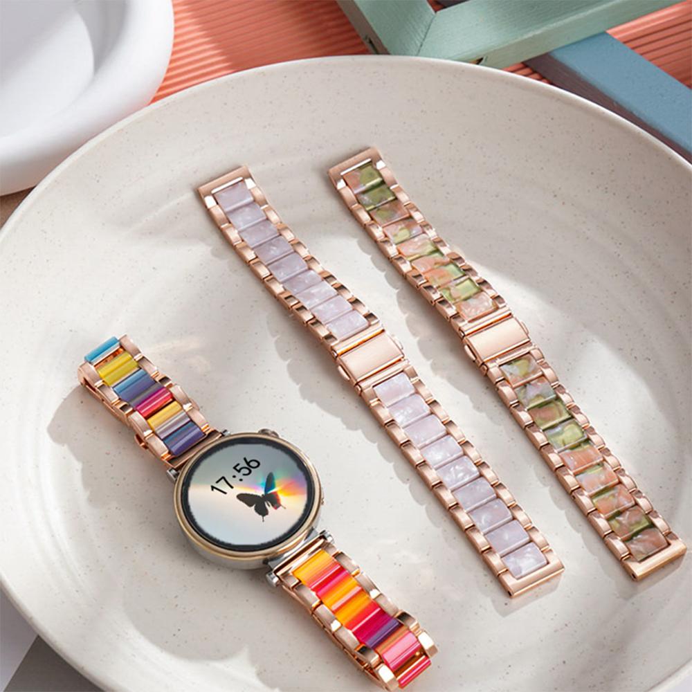 Resin Metal Watch Strap 18mm 20mm 22mm Universal Watch Band Replacement Wristwatch Bracelet For Women Men for Huawei GT5 Pro for Samsung Galaxy Watch