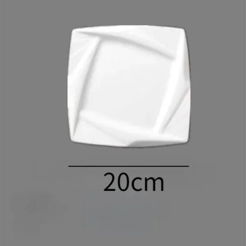 

Креативная бытовая кулинарная тарелка квадратная el Ресторанная посуда Чисто белая утолщенная изолированная тарелка Десертная тарелка для десерта