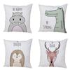 Nordisch Zebra Nilpferd Giraffe Löwe Krokodil Kissenbezug Deko Tier Kissenhülle für Sofa Zuhause Pfirsichhaut Kissenbezug 45x45cm