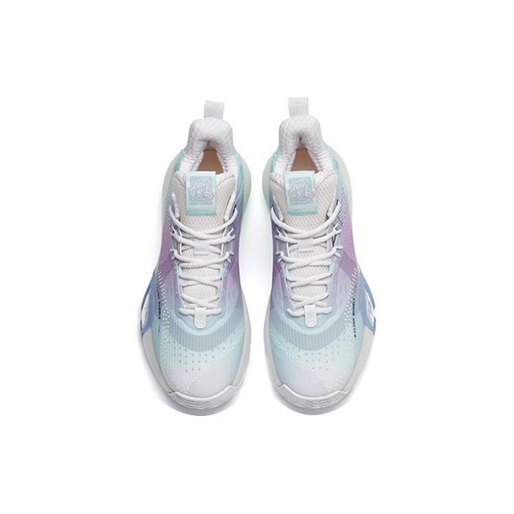 Anta Bubble Bomb Basketball Shoes Men's Low Top Shallow Beach Green/Ivory White/Lotus Purple 112211603Q-1