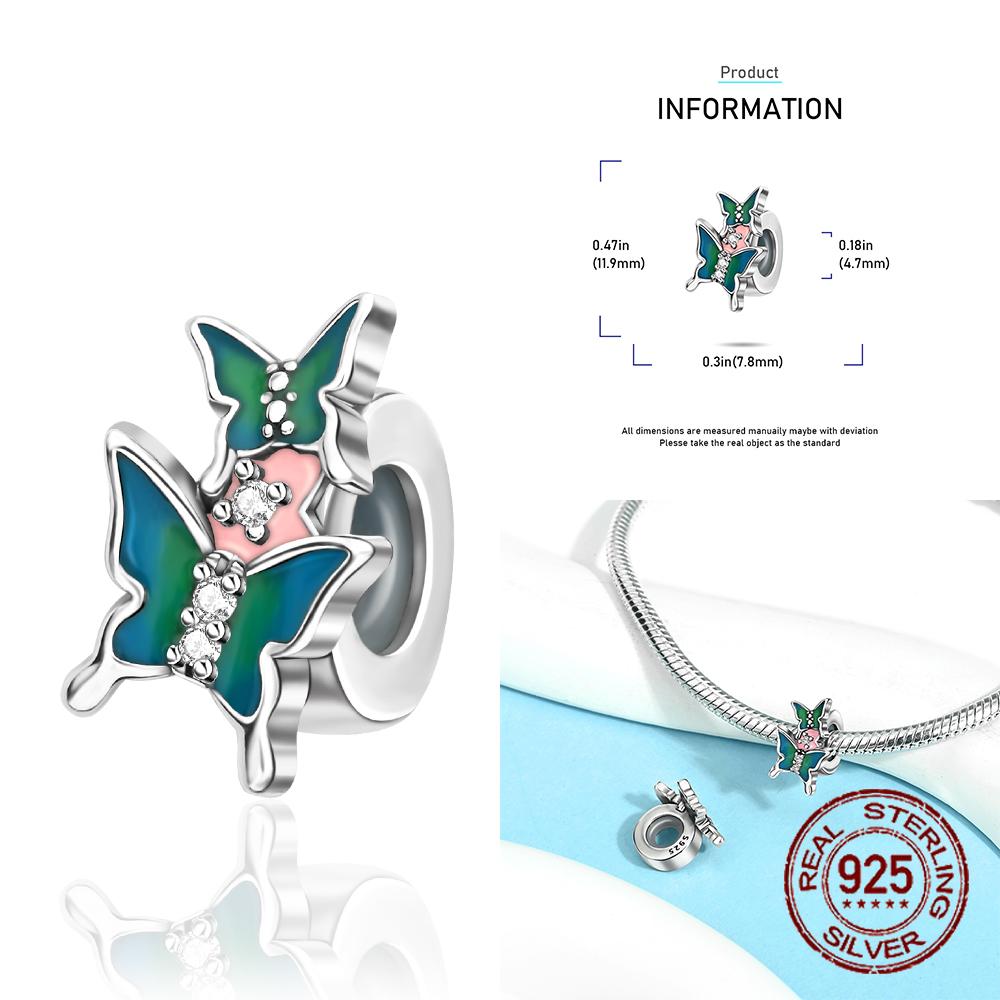 Měď Barevné Macešky Sedmikrásky Květiny Víla Elfové Motýl Přívěsek Korálek Vhodný pro Náramek Butik Sladěný Dárek