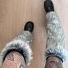 15-45cm New Grey Y2K Spicy Girl Imitation Fur Hair Leg Set Millennium Phoenix Leg Set Winter Warm Stacking Socks
