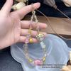 Retro Chinesischer Stil Glückskatze Kristall Perlen Handy Lanyard und Armschmuck