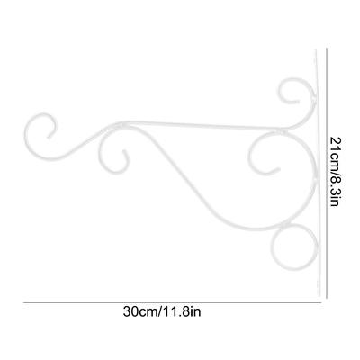 Eisen Pflanzenhänger Wandhängehalterung Blumenhaken für Heim-Gartendekoration 30*21cm(Weiß)
