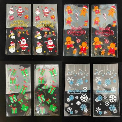 50 Piezas Bolsas de Regalo de Navidad Bolsas de Caramelo y Galletas de Navidad Papá Noel Embalaje de Navidad Bolsa de Plástico Decoraciones para Fiesta de Navidad