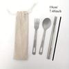 Pure Titanium Tableware Set Outdoor Household Frosted Knife and Fork Spoon Chopsticks Travel Camping Portable Knife and Fork Set
