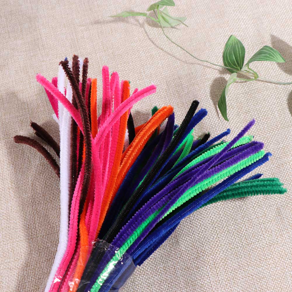 100pcs Educational Toys Anvil Wire Craft Pipe Toys Plush Wired Twist Sticks  Handcraft