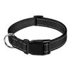 Reflective Dog Collar Nylon Dog Collar with Metal D-Ring Adjustable Fit Safe Dog Collar for Small Large Medium Dogs Night Walking