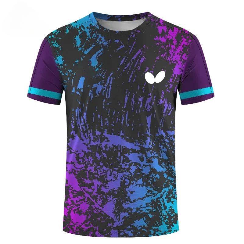 

Мужская футболка, быстросохнущая спортивная теннисная одежда, модная 3D-печать, бадминтонная форма, женская тренировочная футболка, мужские топы, футболки S