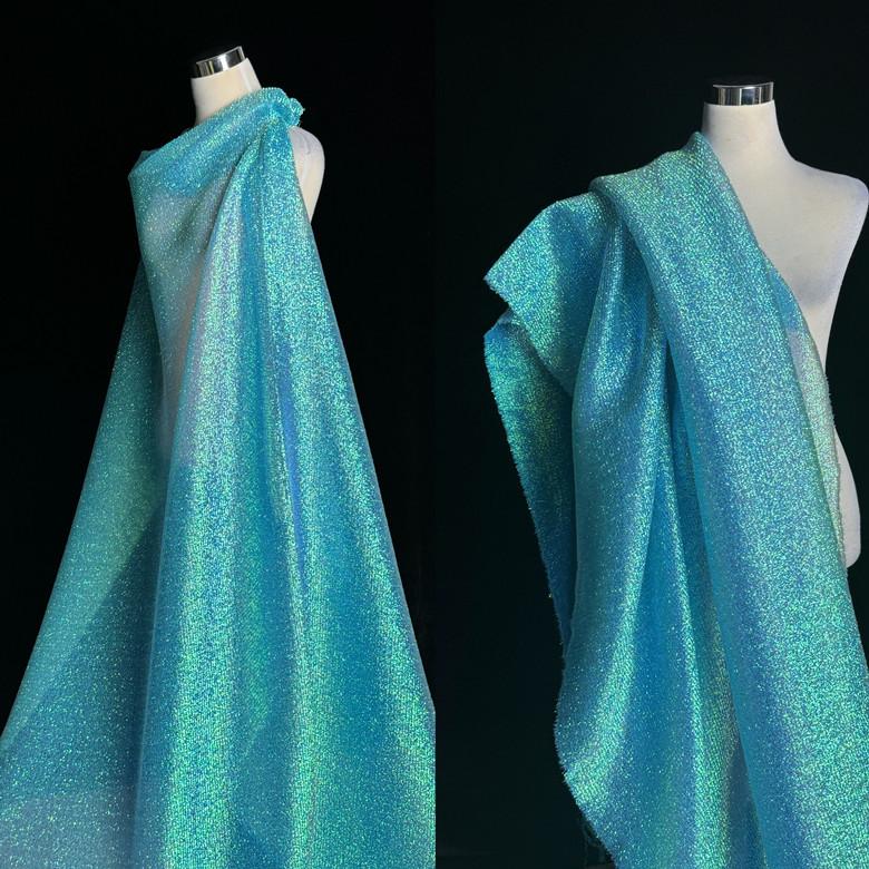 Красочная вспышка лазерная плетеная сетка градиентная ткань дизайнерская ткань DIY сценическая мода ручная работа ремесло платье ткань высокого класса 1.5m times 0.5m.