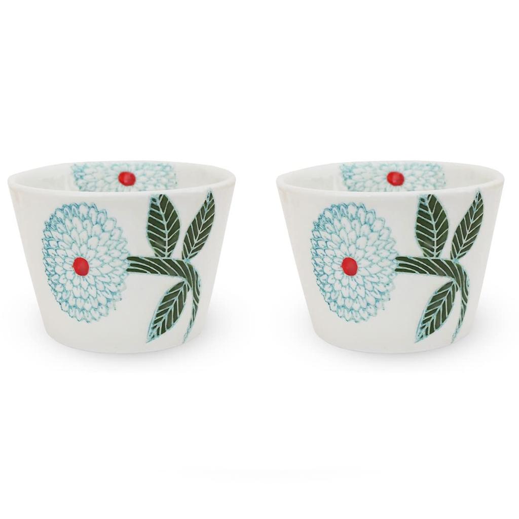 Set of 2 Premium Dahlia Hasami Made in Japan J-kitchens Teacups, Ware,