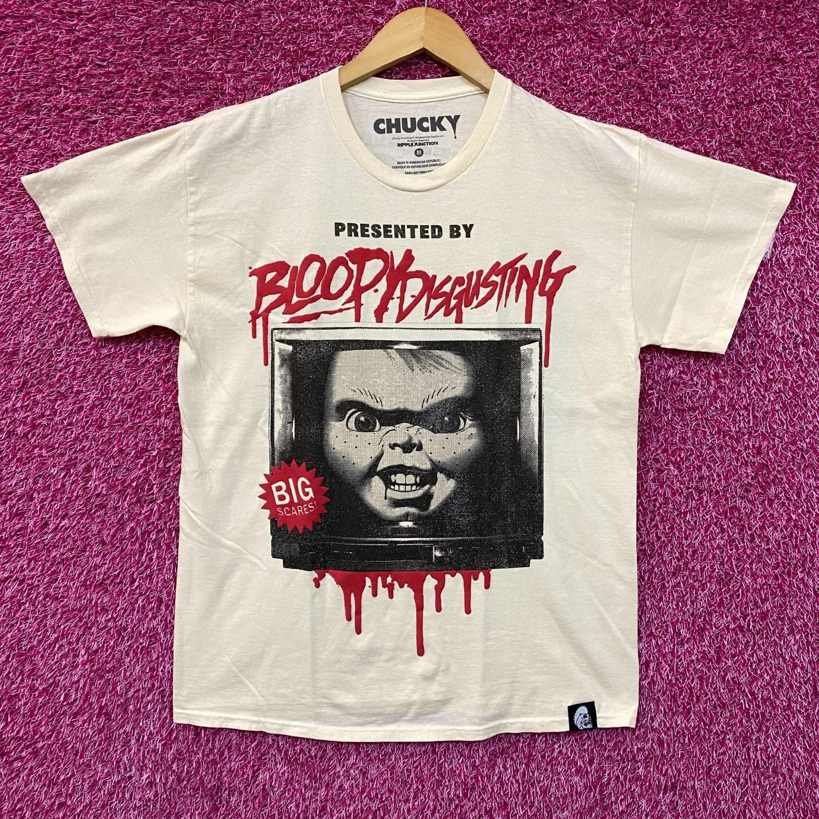 Bloody Disgusting X Chucky Child s Play Horror Beige T-Shirt 3XL