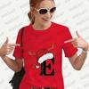 T-shirt Stampata con l'Alfabeto di Natale Moda Donna Regalo Buon Natale per Abbigliamento Femminile Magliette Casual a Manica Corta Harajuku
