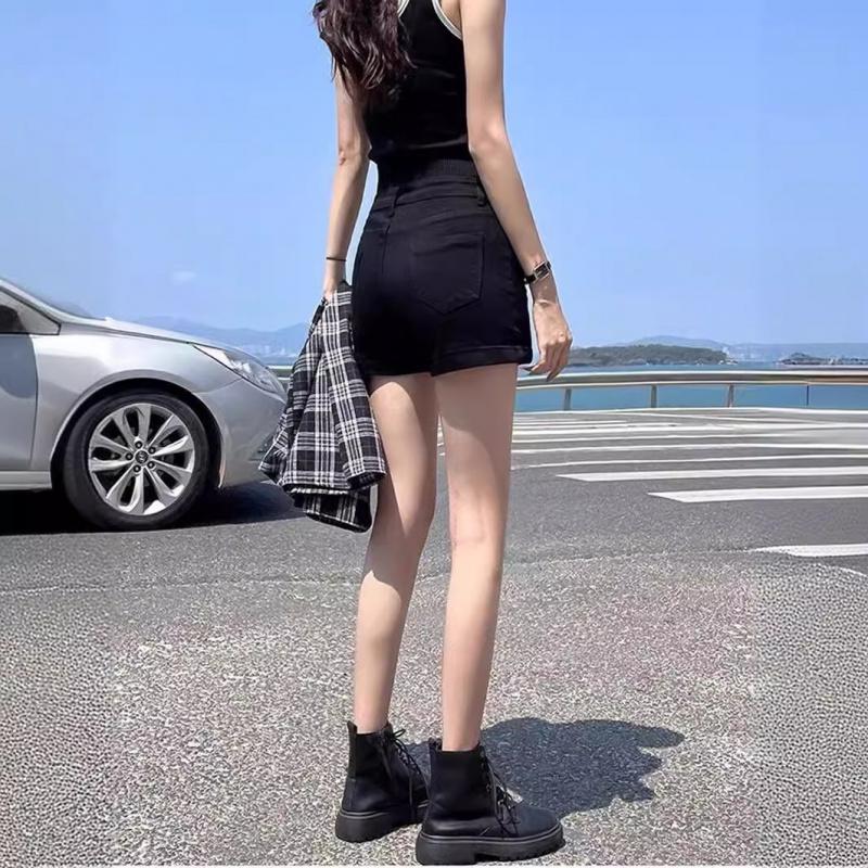 White Denim Shorts for Women, Summer 2026 New Model, High-waisted, Slimming, Loose, Wide-leg, Sexy A-line Shorts