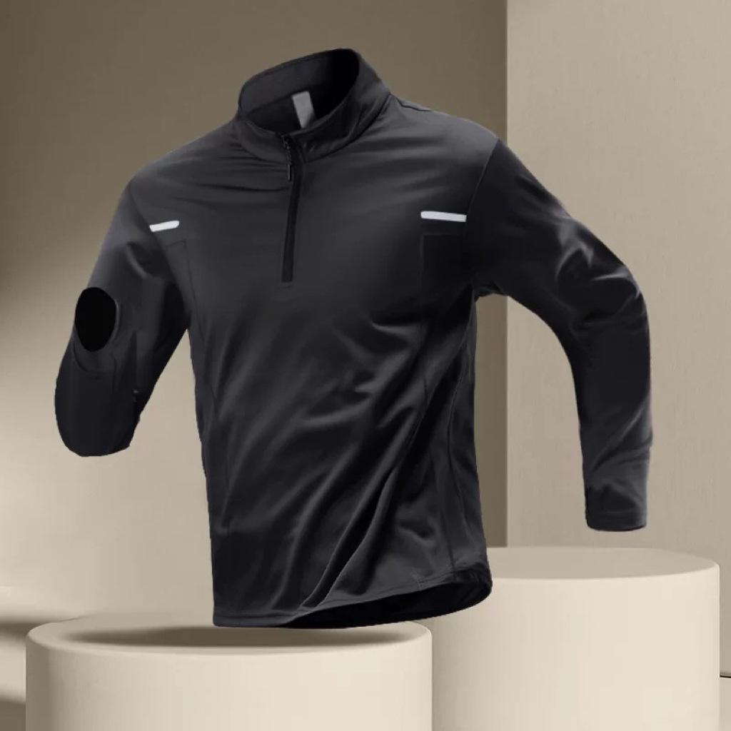

Men s Fleece-Lined Quick-Dry Winter Training Suit – Half-Zip Long-Sleeve Running Top 2XL [140-160 lbs]