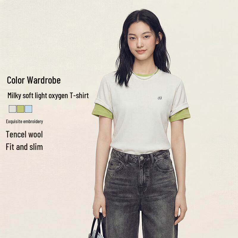 Ledin Tencel Wool Embroidered Logo T-Shirt M