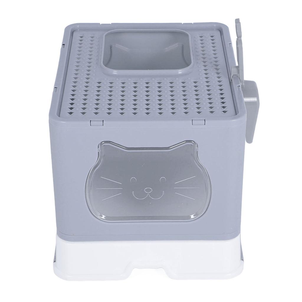 Enclosed Cat Litter Box Anti Splashing Easy to Clean Odor Control Large Top Entry Foldable Kitty Litter Tray with Lid
