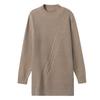Pull d'automne pour femmes, couleur unie, ample, mi-long, col montant, tricoté uni, pull de base