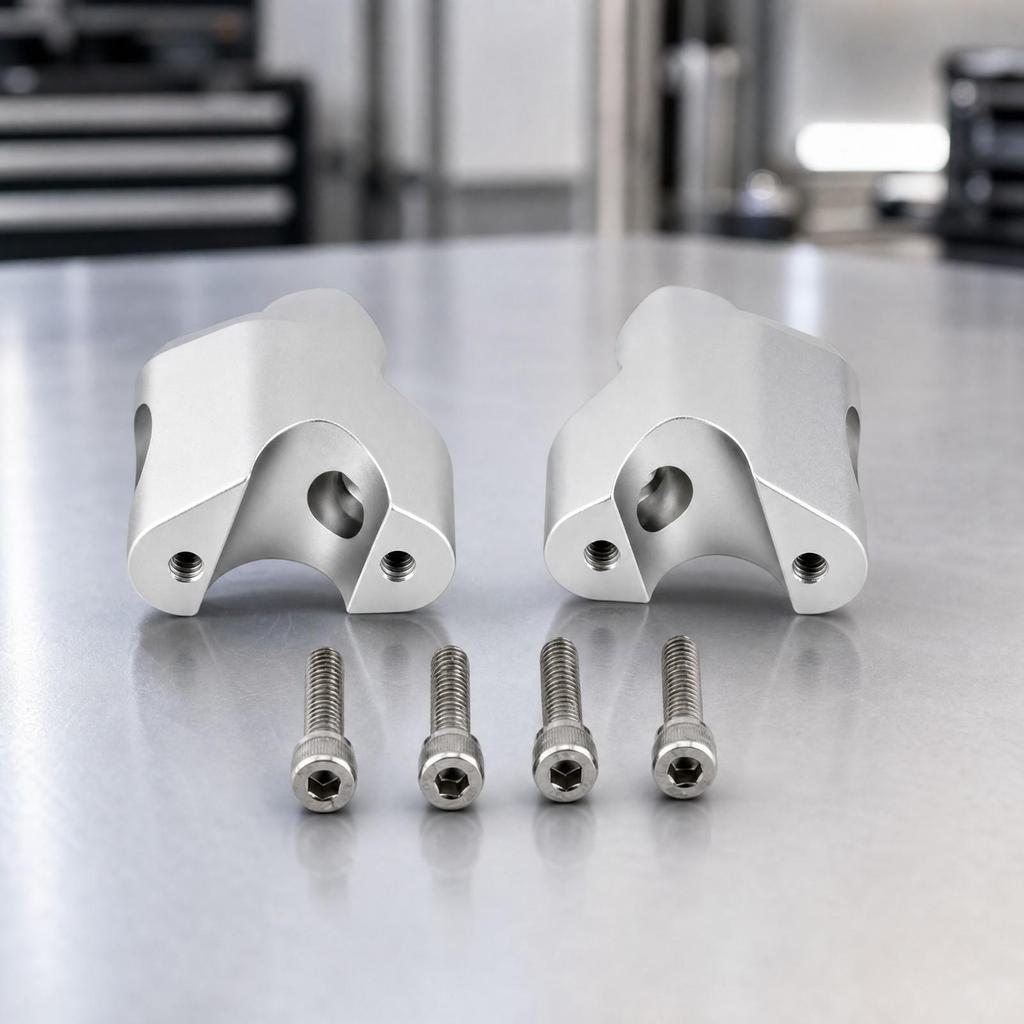 Motorcycle Handlebar Riser with Mounting Fasteners 39 Mm Height Increase ClampStyle