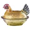 Flavinci Colored Glass Chicken - Shaped Jar, Thickened Vintage Home Decor & Multi - Use Storage for Candy, Nuts and Snacks