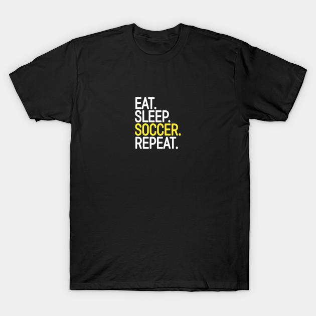 

Men Black Print T-shirt Eat. Sleep. Soccer. Repeat. No-Cut Transfer Paper Print Cotton Tshirt S чорний