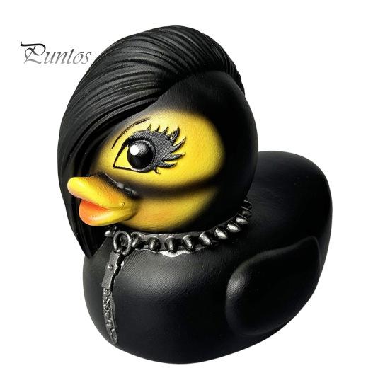 Gothic Duck Figurine Punk Deathrock Satanic Black Duck Resin Statue Sculpture Home Office Desktop Decoration Halloween Party Ornament