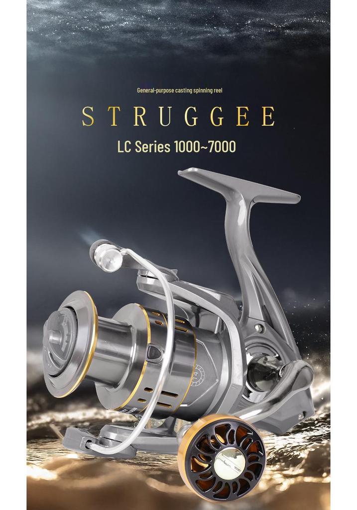 Full Metal Long Cast Fishing Reel: Spinning Wheel, Lure Casting, Sea Rod, Rock Fishing, Slanted Mouth Design