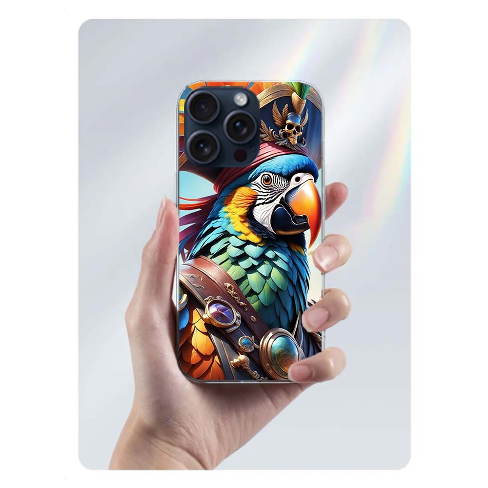 Macaw Pirate Clear Phone Case For Iphone 17 Air 16 Pro Max 15 Pro 14 Plus 17E 16E 11 13 12 Mini Cover Cases Fundas Cell TPU Capa
