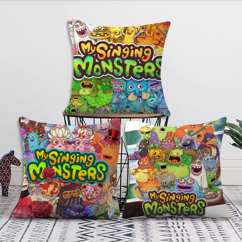 Game My Singing Monsters Cushion Cover Cushion Room Bedroom Headboard Sofa Living Backrest Nap Time Pillow Case