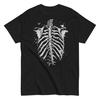 Skelett T-Shirt, Handbemalte Wirbelsäule und Rippen, Grunge Ästhetik