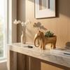 Elephant Storage Container Shiny Figurine with Decorative Catchall Tray for