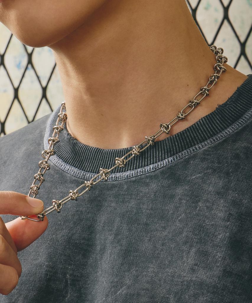 Maz Steel Knot Chain Necklace