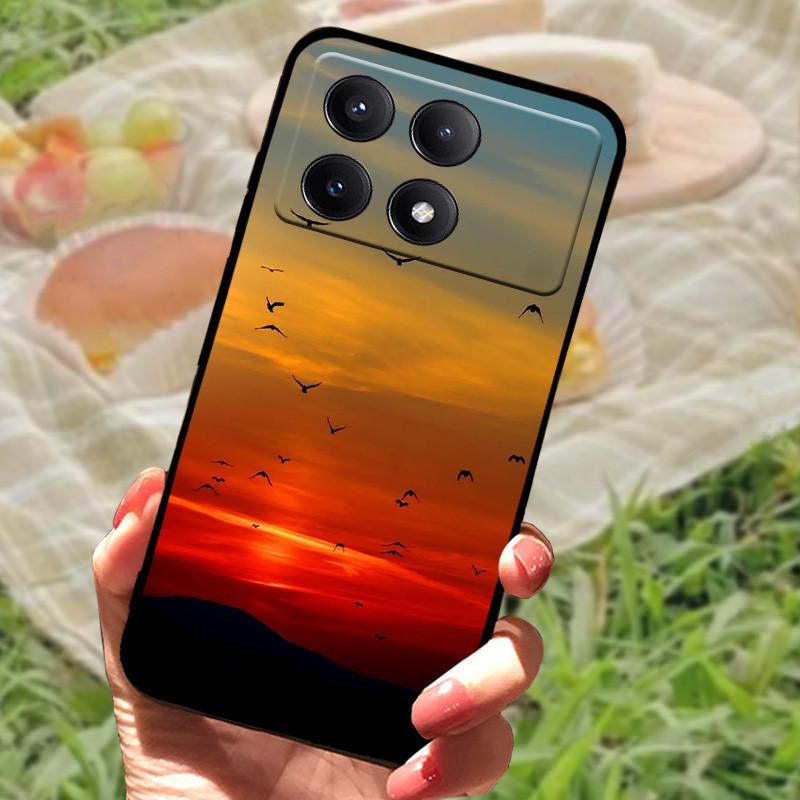 Pro Xiaomi Poco X6 Kryt Poco X 6 X6 Pro 5G Silikonový Měkký Mramorový Černý Nárazník Funda Coque pro Xiaomi Poco X6 Pro Ochranný