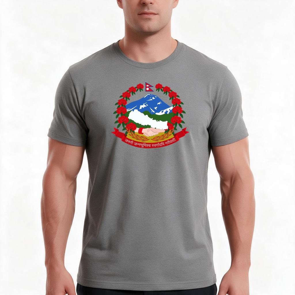 Coat Of Arms Of Nepal Tshirt Summer Casual Cotton Tee Oversized Streetwear Tops Vintage Graphic Print Unisex Men Women