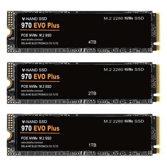 970 EVO Plus PCIe 4.0 M.2 NVMe TLC SSD 1/2/4TB Maximum Read 7300MB/s Max Write 6800MB/s AI Applications Gaming Video Editing Internal Solid