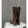 Skinny thick-soled brown boots Women's autumn and winter 2025 Small knight boots Advanced long boots Tall foreign style