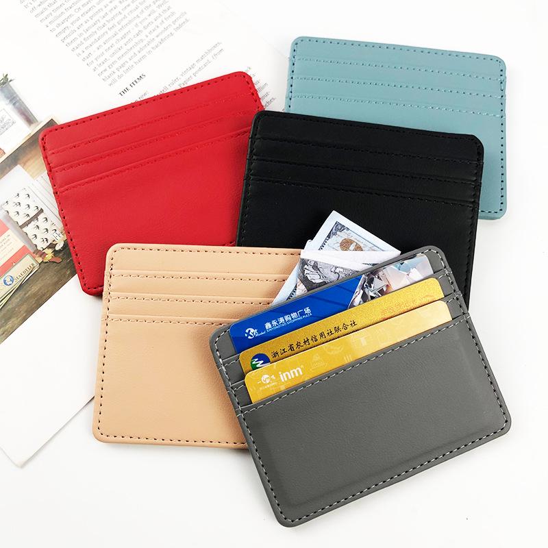 Cross-Border Spot PU Leather Multi-Color Stitch Large Capacity Unisex Card Holder