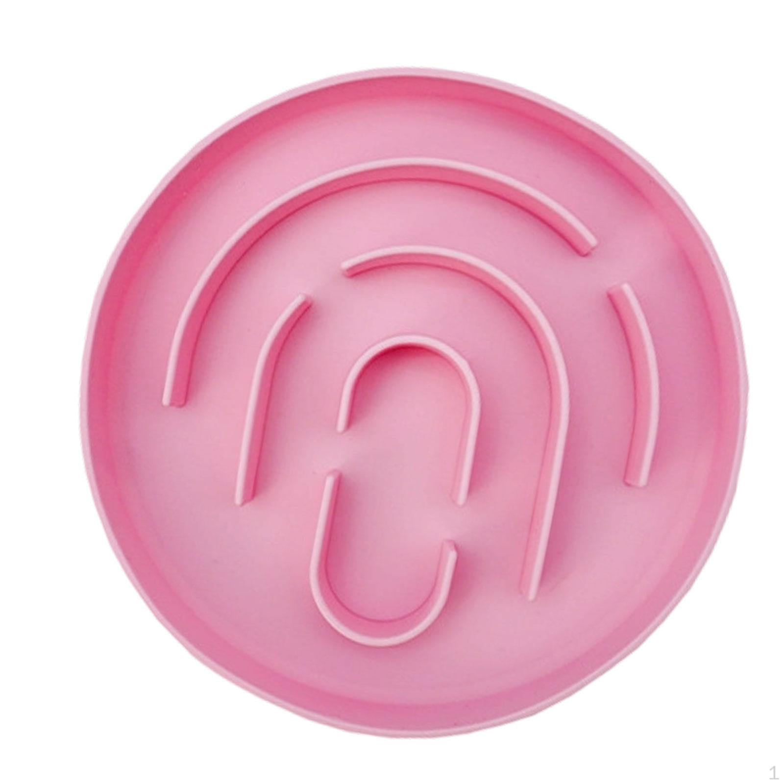 

Dog Bowl Slow Feeder Non Slip Pet Feeding Mat Bite Resistant Anti Gulping Puppy Pad for розовый