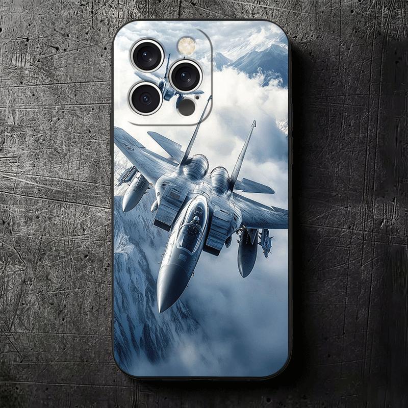 Aircraft Helicopter Formation Soft Phone Case for iPhone 16 16E 17 Air 15 Pro Max 14 Plus 13 Mini 11 12 7 Black Cover Back Shell