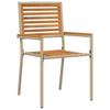 Garden Stackable Chairs 4 Pcs Brown and Beige 54 X 56 X 90 Cm