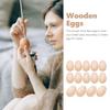 100Pcs Wooden Fake Eggs Easter Decorations Smooth Surface Paintable Craft Eggs for DIY Projects Desktop Display Holiday