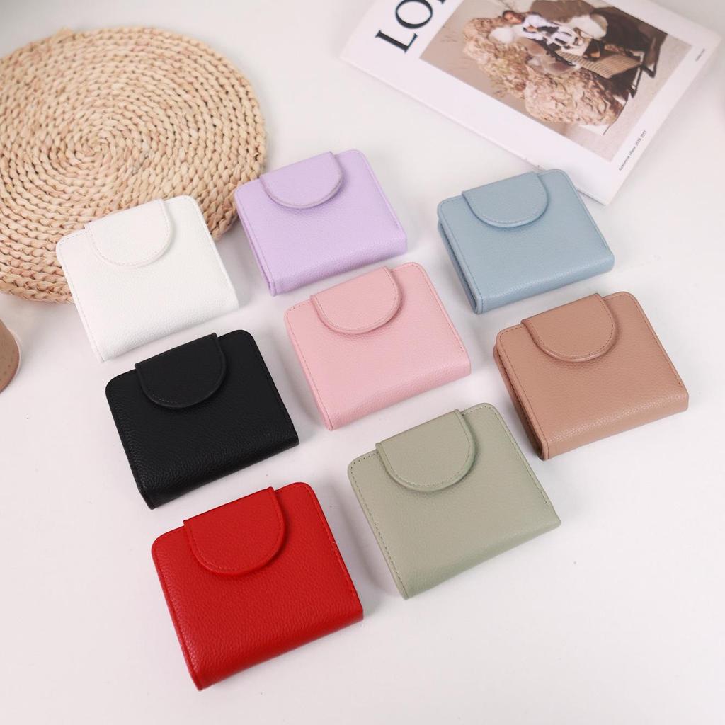 Korean-Style Women's Minimalist Wallet, Dopamine Color, Multi-Card Large Capacity Holder