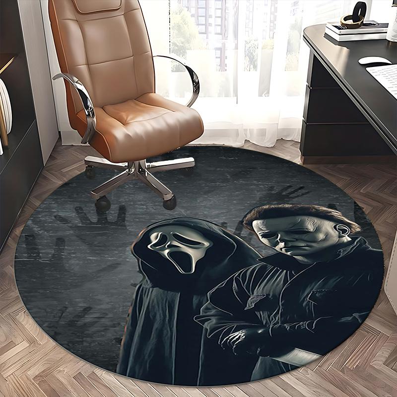 Ghostface,Michael Myers Chair Mat Round Rug Office Carpet, Non Slip, Suitable for Living Rooms, Bedrooms,Decor1205724a