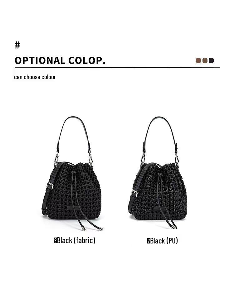 Handmade Textured Pinwheel Knot Crossbody Bucket Bag for Women