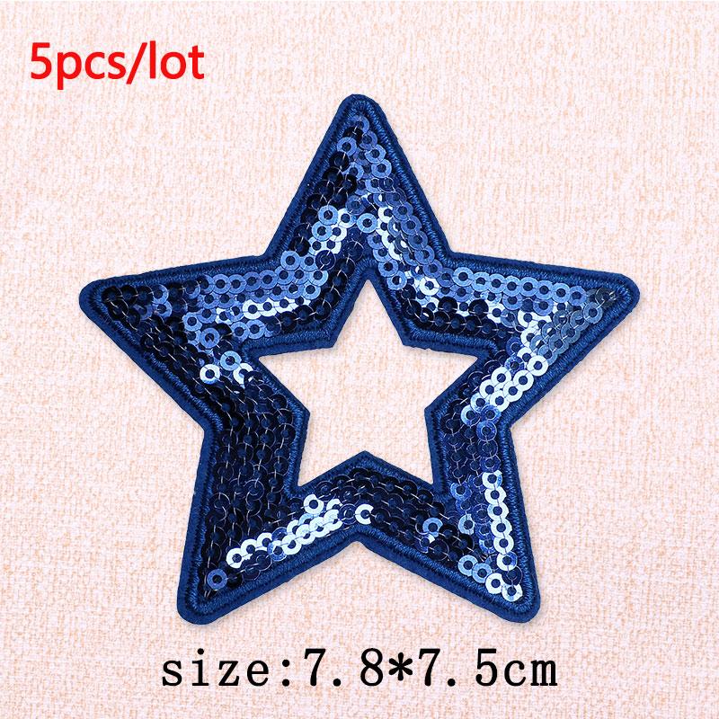 5Pcs/Lot Glitter Butterfly Bow Iron on Patches - Embroidered Patches on Clothes Bags Hats Jackets Decor