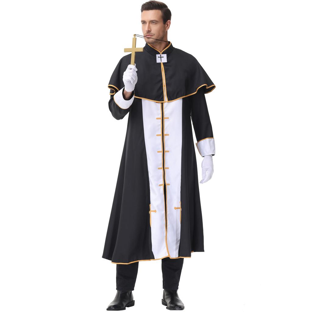 Men's Priest Clothing, Roman Wizard Clothing, Men's Robe, Mardi Gras Party Clothing, Halloween Costume