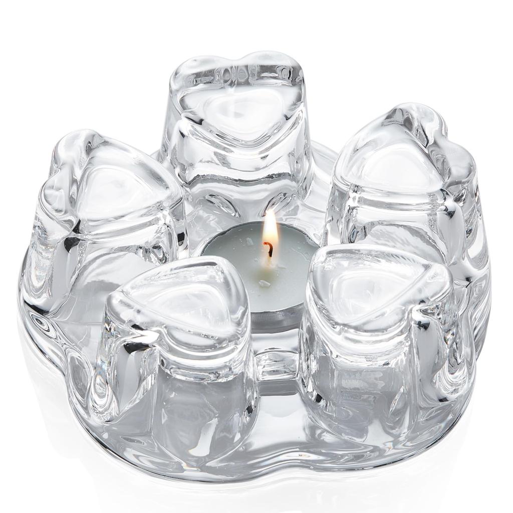 Pokaro Tea Star-Shaped Transparent Tea Warmer, Heat-Resistant Glass Teapot Warmer, 3.9cm Inner Diameter, Teapot Candle Warmer, Heat-Resistant for