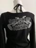 American Retro Print Vintage Long-sleeve T-shirt Women Autumn Design Vintage Base Layer Tops 2000s High Street Y2k Design Causal Clothes